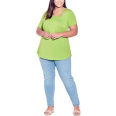 V Cut Out Top - Chartreuse