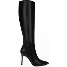 Veronica Beard Lisa Leather Tall Boot Wide-Calf - Black