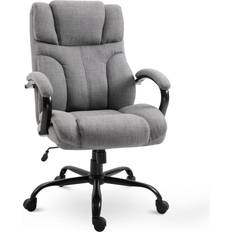 Polyester Office Chairs Vinsetto Big and Tall Light Grey Office Chair 47.5"