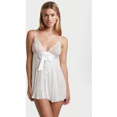 Elastane/Lycra/Spandex - Women Negligées Very Sexy Pleated Babydoll, White/ivory, Women's Babydolls Victoria's Secret