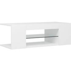 White gloss tv unit vidaXL Cabinet Led Light White TV Bench 90x30cm