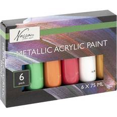 Nassau Fine Art Acrylic Metallic Paint 6x75ml K-AR0757/GE