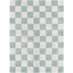Lorena Canals Kitchen Tiles Checkerboard Pattern Washable Rug Blue Sage