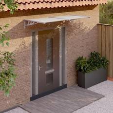 vidaXL Trasparente, Grigio Tettoia Per Porta Grigio E Trasparente 199x90 Cm Policarbonato