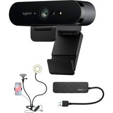 Webcams Logitech Brio Ultra Hd Webcam With Knox Gear Selfie Ring Light Black Black