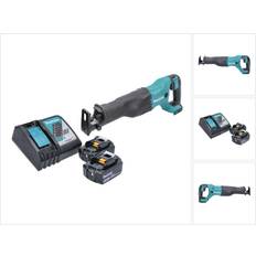 Cargador Sierras eléctricas Makita Sierra de sable sin cable djr 186 rf 18 v 2 baterías de 3,0 Ah cargador