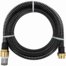 vidaXL Suction Hose with Brass Connectors 10 Black 10m