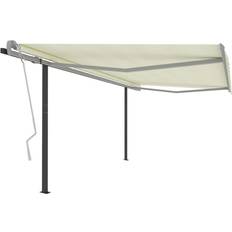 Poliestere Tendalini da Giardino vidaXL Tenda Da Sole Retrattile Manuale 4.5x3.5 m Crema Arredo Giardino