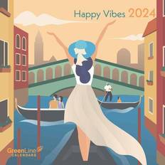 Greenline Happy Vibes 2024 Wand-Kalender Broschüren-Kalender