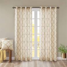 Madison Park Saratoga Window Curtain Light 50x108 Beige Gold