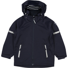 9-12M - Mädchen Shelljacken Polarn O. Pyret Kid's Stormy Waterproof School Coat - Navy (60501785-483)