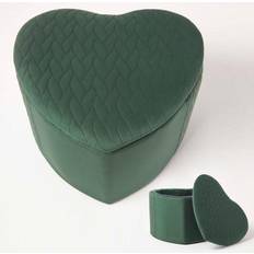 Homescapes Arundel Heart-Shaped Velvet Footstool Pouffe