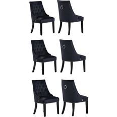 Black Kitchen Chairs Life Interiors Windsor LUX Velvet Kitchen Chair 2pcs