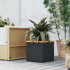 Krukke i polyrattan vidaXL Plantekasse 40x40x40 cm Polyrattan Sort Krukke