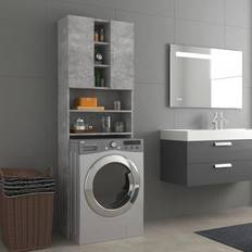 vidaXL Betongrau Waschmaschinenschrank 64 x 25.5 x 190 cm