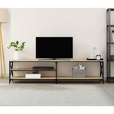 vidaXL Metal Y Madera Contrachapada Roble Sonoma 200x40x50 cm Mueble de TV