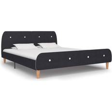 vidaXL Bedframe Stof Donkergrijs 180x200 cm