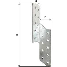 Boutons de meuble Equerre Renvoyée Droite Et Gauche - Acier, Galvanisée Sendzimir, 32 x 32 x 170 mm/12 pcs