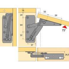 Door, Window & Furniture Hardware Hettich Hochklapp-Beschlag 40721
