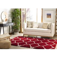 Safavieh Hudson Shag Collection Gray, White, Red