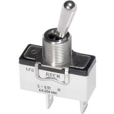 Argent Prises Télécommandées Apem Interrupteur à levier 1 x Off/On 6-631H/2 250 V/AC 6 A à accrochage 1 pc(s)