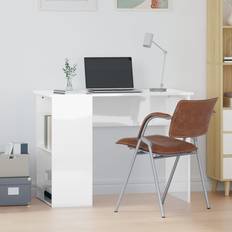 vidaXL High Gloss Engineered White Writing Desk