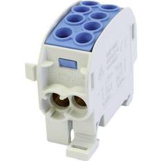 Bleu Interrupteurs muraux HoraeTec 080210-1-3 Borne de dérivation pour conduite principale laiton, PA gris clair (RAL 7035) bleu clair 1 pôle 125 A 690 V Type de conducteur = N