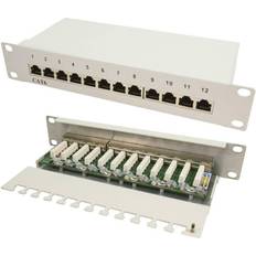 Gråa Data- & Nätverksuttag LogiLink NP0041 16 4 Port Nätverk Patchpanel CAT 6 1 U