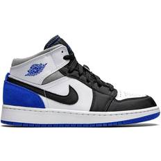 Sneakers Nike Air Jordan 1 Mid GS - White/Black-Light Smoke Grey/Varsity Royal