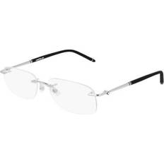 Montblanc established mb0071o 004 silver rimless