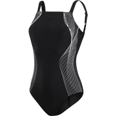 Speedo Women's Crystallux Printed Swimsuit - Black/White