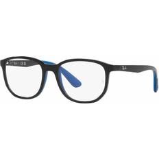 Ray-Ban Children Rb1619 Kids Black On Blue Clear Lenses Polarized 49-16