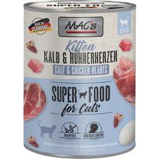 MAC's Cat 24 x 800 g Alimento Umido Per Gatti - Kitten Vitello & Cuori Di Pollo