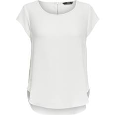 Elastane/Lycra/Spandex - Women Blouses Only Vic Loose Short Sleeve Top - White/Cloud Dancer