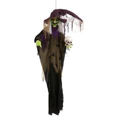 Christmas Lamps Fun Costumes 6FT Hanging Green Witch Animatronic Halloween Prop Christmas Lamp