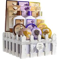 Coco Gift Boxes & Sets Lovery Spa Gift Baskets for Women & Men 16 Piece Set Coconut, Lavender Jasmine Almond