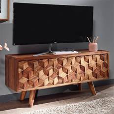 Tv kommode Wohnling Lowboard Kommode I Massivt Træ 92 x 44 x 35 cm Brun TV-bord