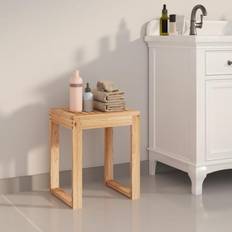 vidaXL Badeværelsestaburet 40 x 30 x 46 cm Massivt Træ Valnød Skammel