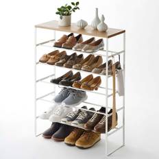 Furniture Yamazaki Home 6 Tier Wood Top Shoe Rack