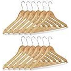 Relaxdays Pack De Perchas 22.5 x 44.5 cm Natural 12 pcs Percha