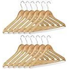 Relaxdays Set 12 Grucce Appendiabiti in Legno Appendino
