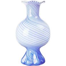 Broste Copenhagen Mella 30 cm Intense Blue-Off White Vase