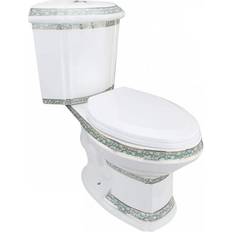 Green Toilets Renovators Supply Corner Elongated Two Piece Dual Flush Bathroom Toilet India Reserve Design Green Gold Painted