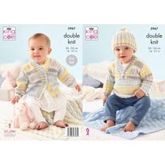 King Cole 5967 baby dk sweater cardigan hat blanket pattern