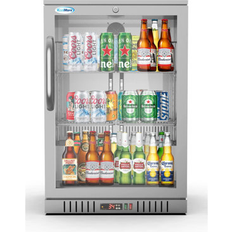 Bar with mini fridge KoolMore BC-1DSW-SS One Door Steel Back Swing Mini Drink Gray