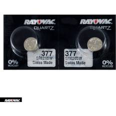 Batterier 377 Rayovac Coin Cell Battery 377 Silver Oxide 1.55V Strip of 10 [377-10]