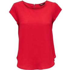 Rojo Blusas Only Vic Loose Short Sleeve Top - Red/High Risk Red