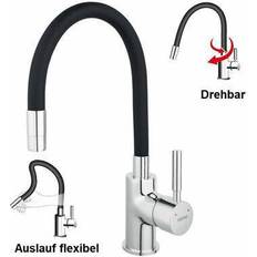 Frullatori Ferro Miscelatore Da Lavello Con Braccio Di Erogazione Flessibile Nero/Cromo 70710,0C