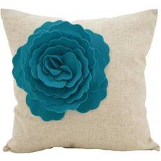 Turquoise Complete Decoration Pillows Saro Lifestyle 2097.BL18S Rose Flower Statement Poly Filled Complete Decoration Pillows Blue, Turquoise, Pink