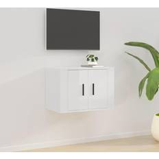 Furniture vidaXL Wall Mounted Cabinet High Gloss White 57 x 34.5 x 40 cm TV Bench